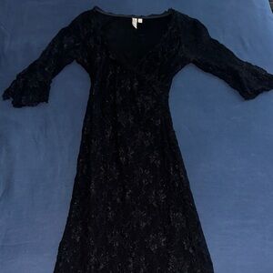 True Meaning Black Lace Long Sleeve Dress